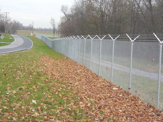 Wholesale High Security Galvanized Chain Link Fence Cost With Barbed Wire On Top